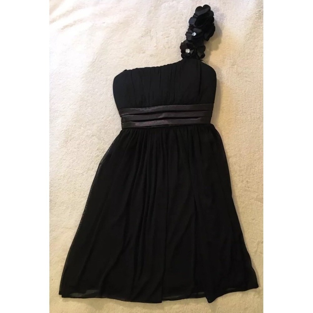 My Michelle Dress Juniors Size Small Black Gorgeous Prom Formal one shoulder